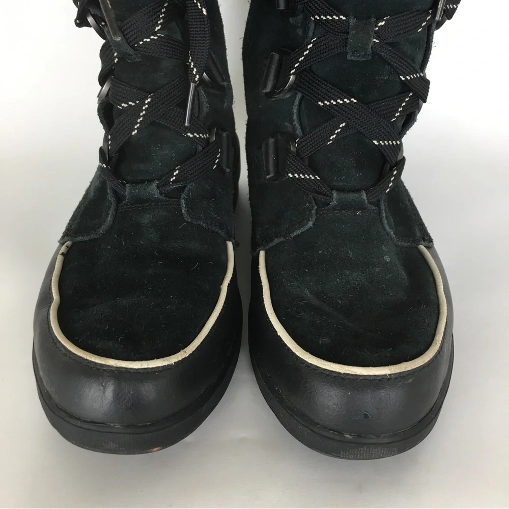 Sorel Tivoli Tall Waterproof Out Dry Boots Black Suede Faux Fur Lining Size 10.5 - Picture 5 of 16